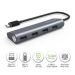Wavlink WL-UH3048C Type-C To 4 USB 3.0 Ports Aluminum Hub